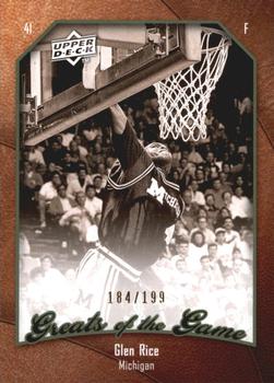 2009-10 Upper Deck Greats of the Game - SN199 #82 Glen Rice Front