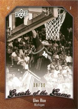 2009-10 Upper Deck Greats of the Game - SN50 #82 Glen Rice Front