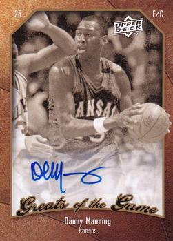 2009-10 Upper Deck Greats of the Game - Autographs #15 Danny Manning Front