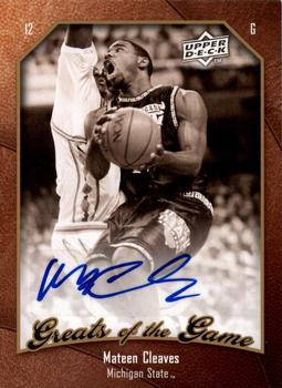2009-10 Upper Deck Greats of the Game - Autographs #85 Mateen Cleaves Front