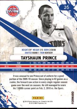 2010-11 Panini Rookies & Stars Longevity #26 Tayshaun Prince  Back