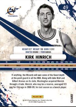2010-11 Panini Rookies & Stars Longevity #49 Kirk Hinrich  Back