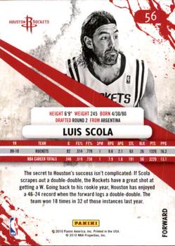 2010-11 Panini Rookies & Stars Longevity #56 Luis Scola  Back