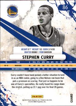 2010-11 Panini Rookies & Stars Longevity #86 Stephen Curry  Back