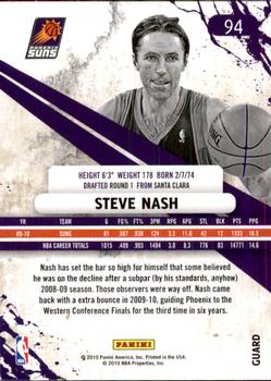 2010-11 Panini Rookies & Stars Longevity #94 Steve Nash  Back