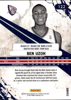 2010-11 Panini Rookies & Stars Longevity #122 Ben Uzoh  Back