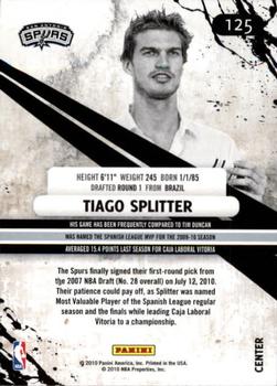 2010-11 Panini Rookies & Stars Longevity #125 Tiago Splitter  Back