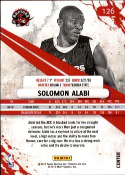 2010-11 Panini Rookies & Stars Longevity #126 Solomon Alabi  Back