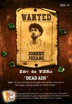 2021-22 Wild Card Alumination - Dead Aim Silver Foil (Retail) Green #ADA-14 Johnny Juzang Back