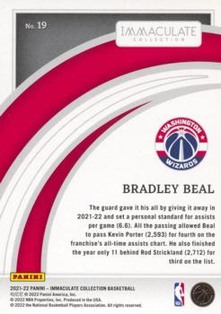 2021-22 Panini Immaculate Collection #19 Bradley Beal Back