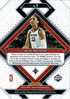 2022 Panini Prizm WNBA - Emergent #9 A'ja Wilson Back