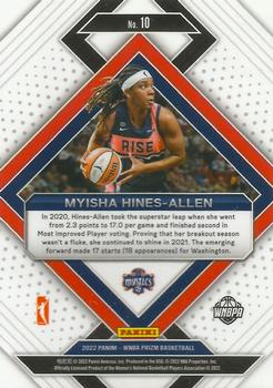 2022 Panini Prizm WNBA - Emergent #10 Myisha Hines-Allen Back