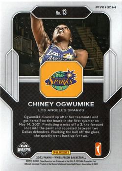 2022 Panini Prizm WNBA - Far Out Prizms Green #13 Chiney Ogwumike Back