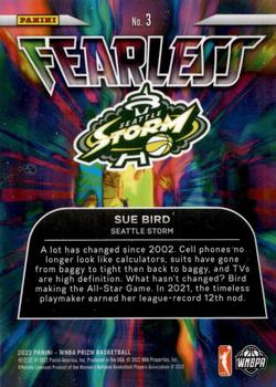2022 Panini Prizm WNBA - Fearless #3 Sue Bird Back