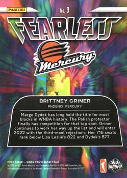 2022 Panini Prizm WNBA - Fearless #9 Brittney Griner Back