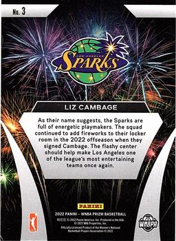 2022 Panini Prizm WNBA - Fireworks #3 Liz Cambage Back