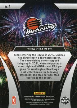 2022 Panini Prizm WNBA - Fireworks #4 Tina Charles Back