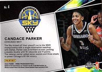 2022 Panini Prizm WNBA - Get Hyped #4 Candace Parker Back