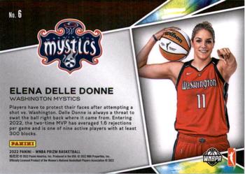 2022 Panini Prizm WNBA - Get Hyped #6 Elena Delle Donne Back