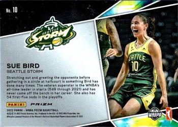 2022 Panini Prizm WNBA - Get Hyped Prizms Green #10 Sue Bird Back