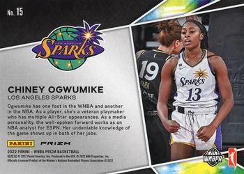 2022 Panini Prizm WNBA - Get Hyped Prizms Green #15 Chiney Ogwumike Back