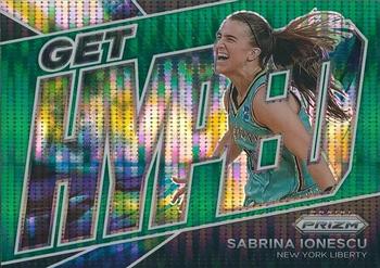 2022 Panini Prizm WNBA - Get Hyped Prizms Green Pulsar #12 Sabrina Ionescu Front
