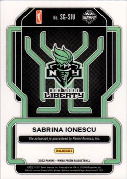 2022 Panini Prizm WNBA - Signatures #SG-SIU Sabrina Ionescu Back