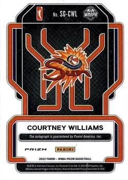 2022 Panini Prizm WNBA - Signatures Prizms Green #SG-CWL Courtney Williams Back