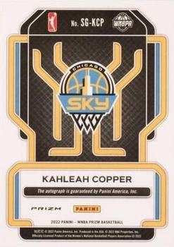 2022 Panini Prizm WNBA - Signatures Prizms Silver #SG-KCP Kahleah Copper Back