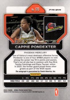 2022 Panini Prizm WNBA - W25 Prizms Signatures #173 Cappie Pondexter Back