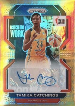 2022 Panini Prizm WNBA - W25 Prizms Signatures Gold #158 Tamika Catchings Front