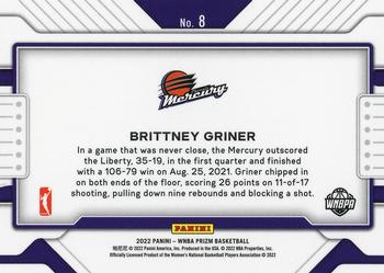 2022 Panini Prizm WNBA - Widescreen #8 Brittney Griner Back