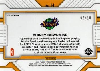 2022 Panini Prizm WNBA - Widescreen Prizms Gold #14 Chiney Ogwumike Back