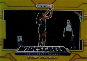 2022 Panini Prizm WNBA - Widescreen Prizms Gold #14 Chiney Ogwumike Front