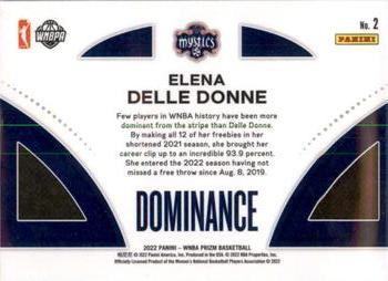 2022 Panini Prizm WNBA - Dominance #2 Elena Delle Donne Back