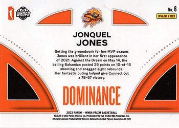 2022 Panini Prizm WNBA - Dominance #6 Jonquel Jones Back