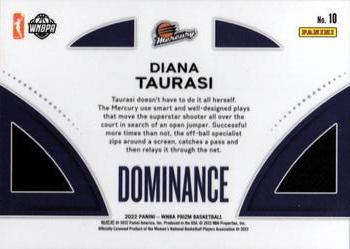 2022 Panini Prizm WNBA - Dominance #10 Diana Taurasi Back