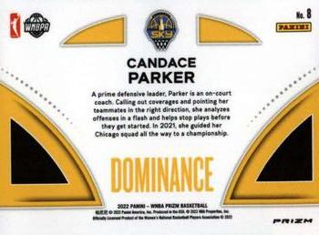 2022 Panini Prizm WNBA - Dominance Prizms Green #8 Candace Parker Back