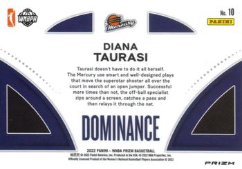 2022 Panini Prizm WNBA - Dominance Prizms Green #10 Diana Taurasi Back