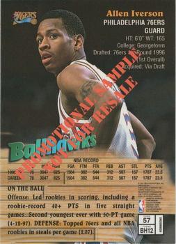 1997-98 Finest - Promotional Samples #57 Allen Iverson Back