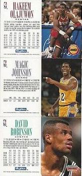 1994-95 SkyBox Premium - 3-Card Panel Exchange #NNO David Robinson / Magic Johnson / Hakeem Olajuwon Back