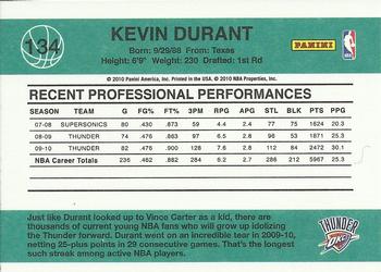 2010-11 Donruss #134 Kevin Durant  Back