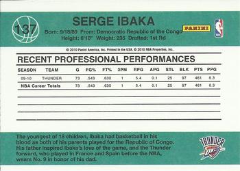 2010-11 Donruss #137 Serge Ibaka  Back