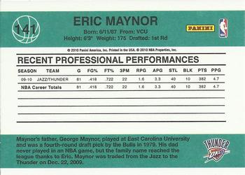 2010-11 Donruss #141 Eric Maynor  Back