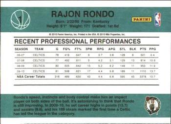 2010-11 Donruss #1 Rajon Rondo  Back
