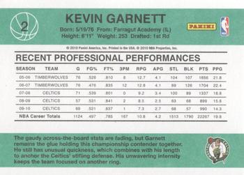 2010-11 Donruss #2 Kevin Garnett  Back