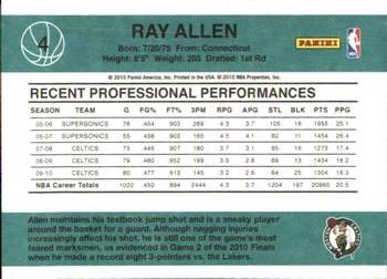 2010-11 Donruss #4 Ray Allen  Back