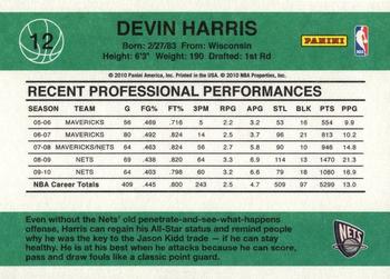 2010-11 Donruss #12 Devin Harris  Back
