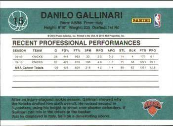 2010-11 Donruss #15 Danilo Gallinari  Back