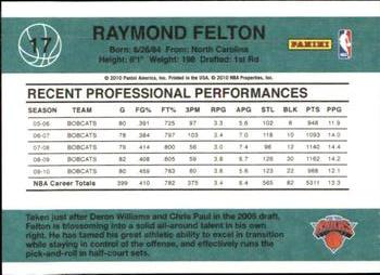 2010-11 Donruss #17 Raymond Felton  Back